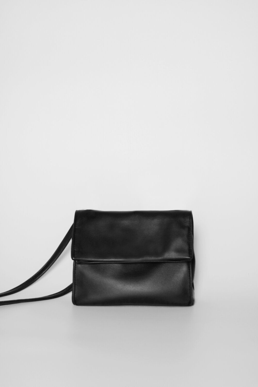 Folding Soft Leather Crossbody Bag