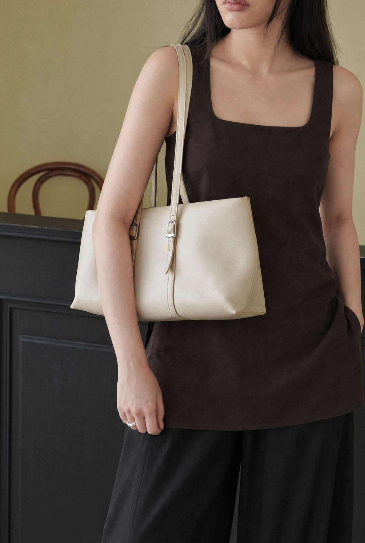 June's East-West Bag Ivory