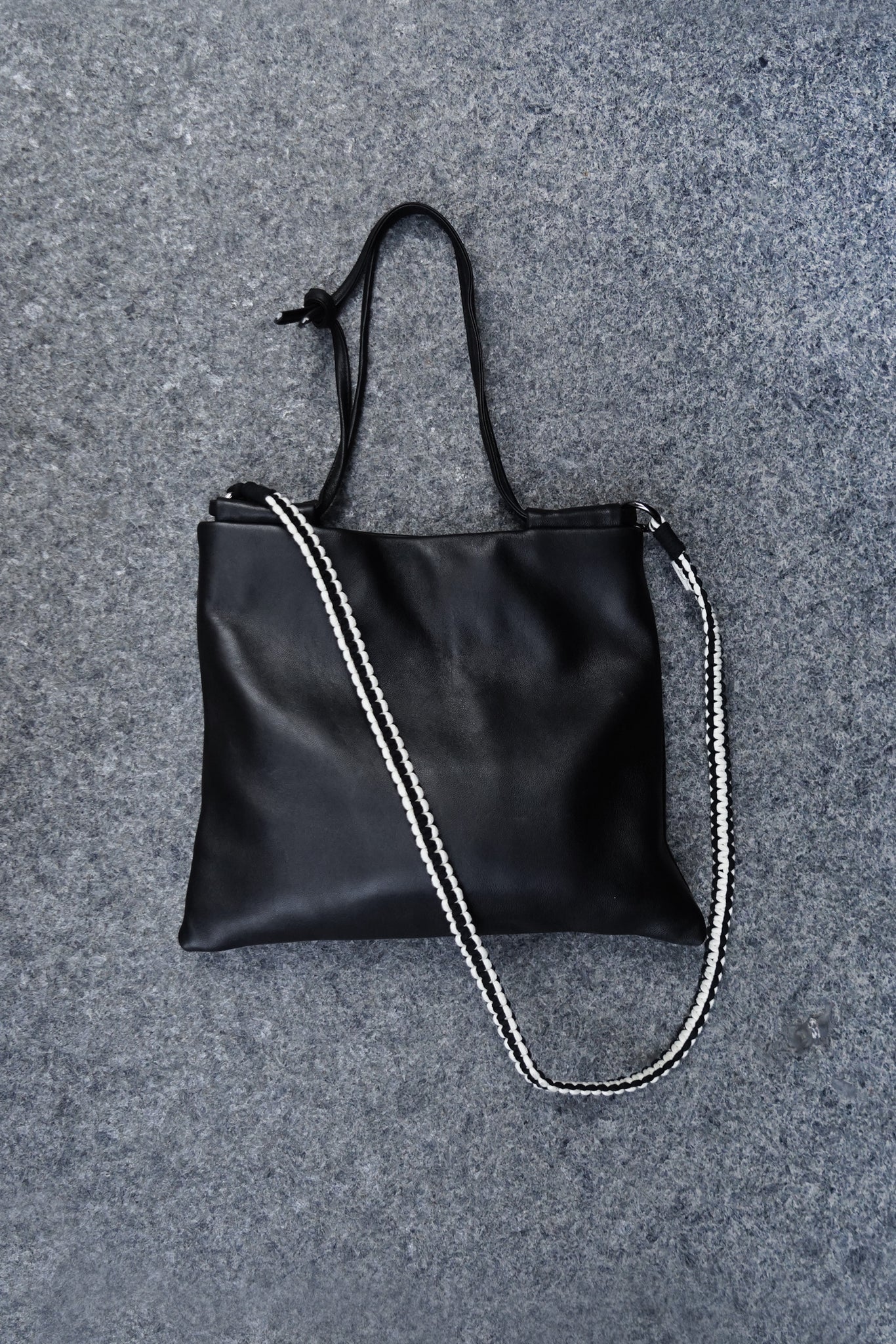 Leather string bag best sale