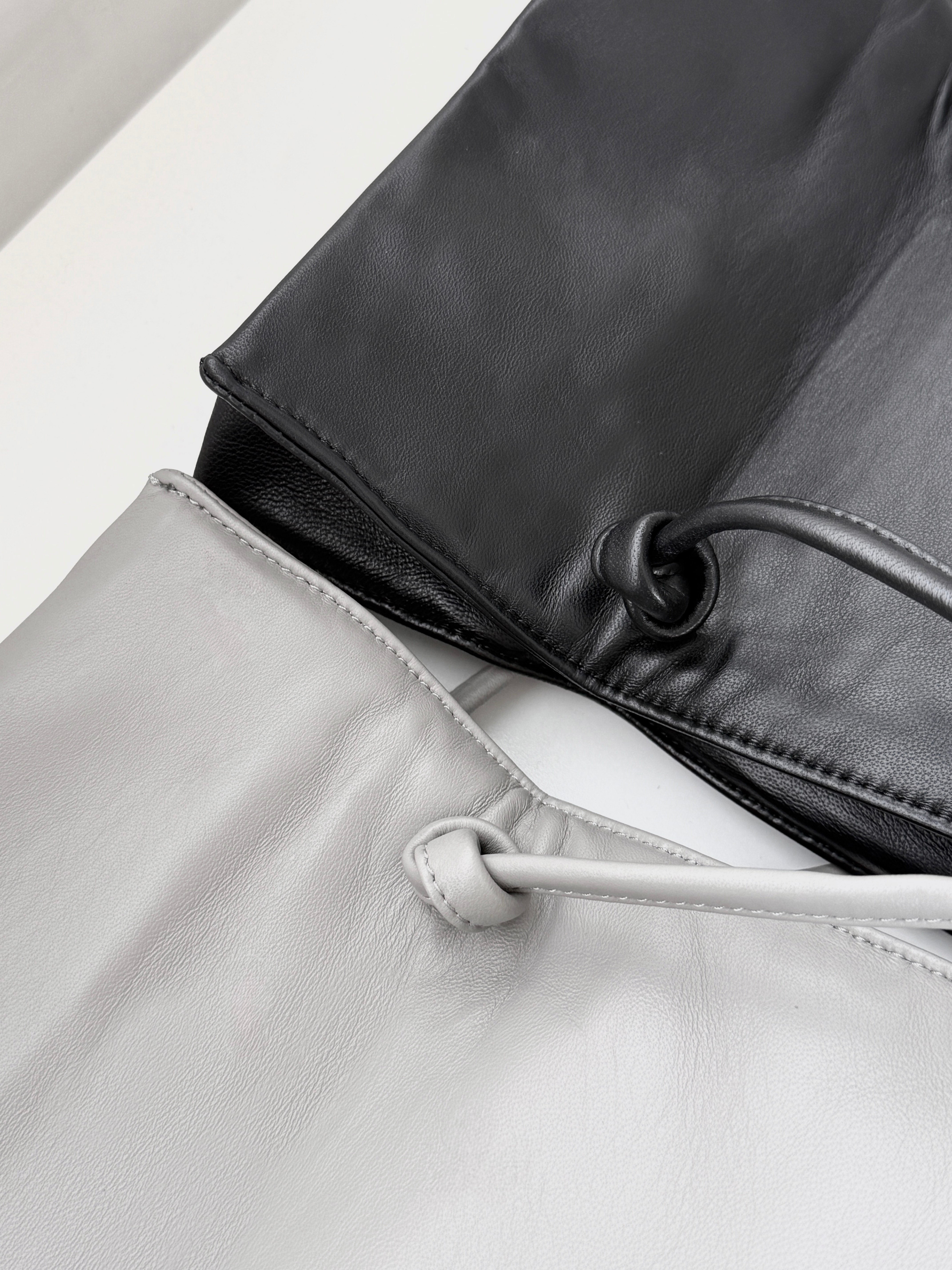 Folding Soft Leather Crossbody Bag