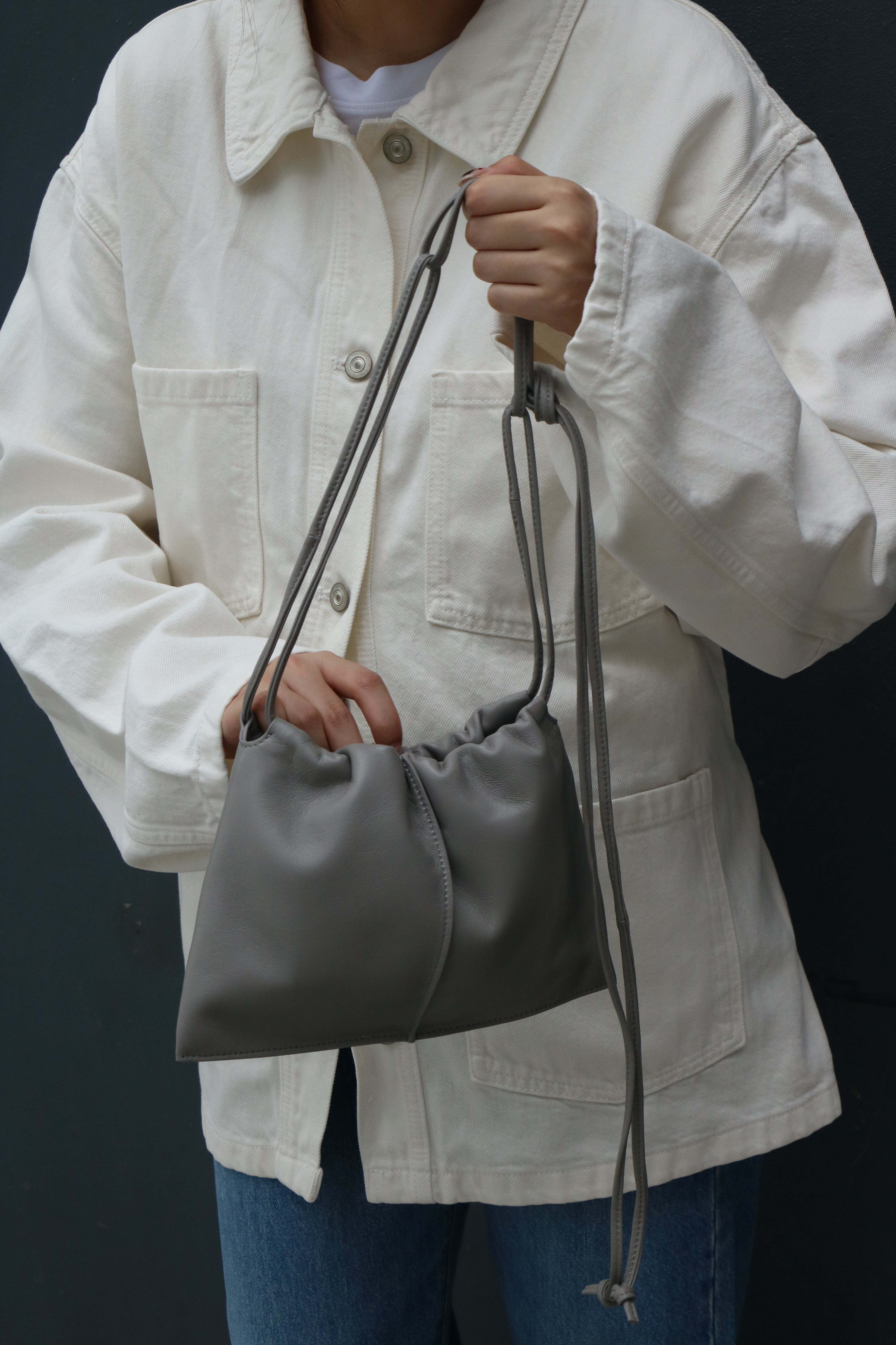 Drawstring Bag Small Grey
