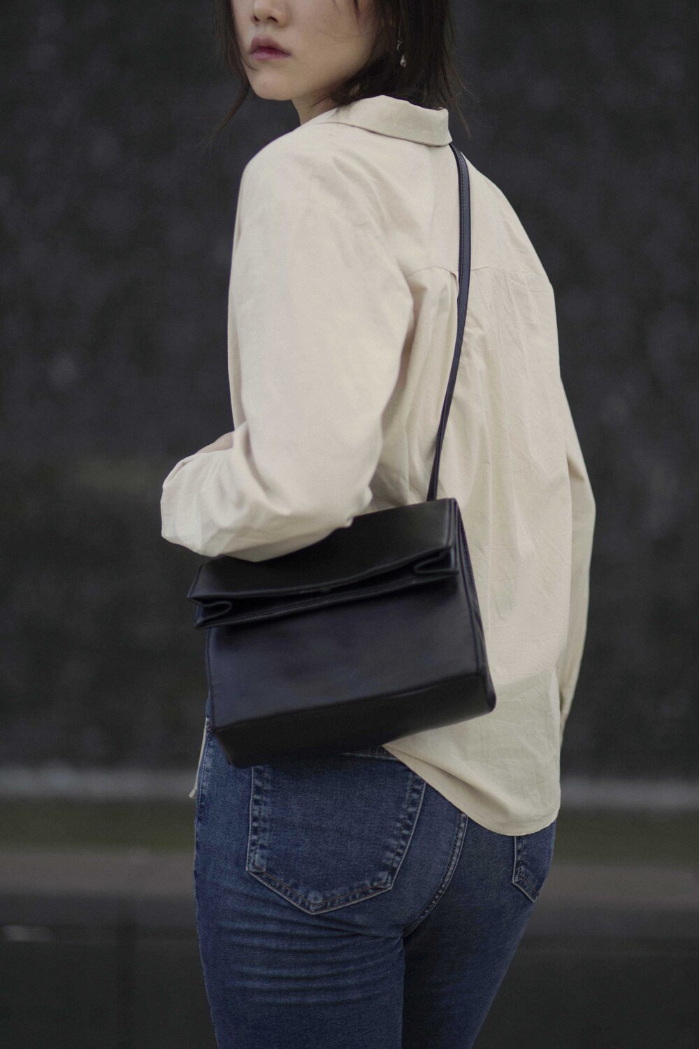 Folding Soft Leather Crossbody Bag