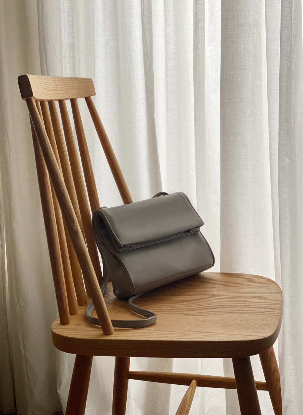 Folding Soft Leather Crossbody Bag