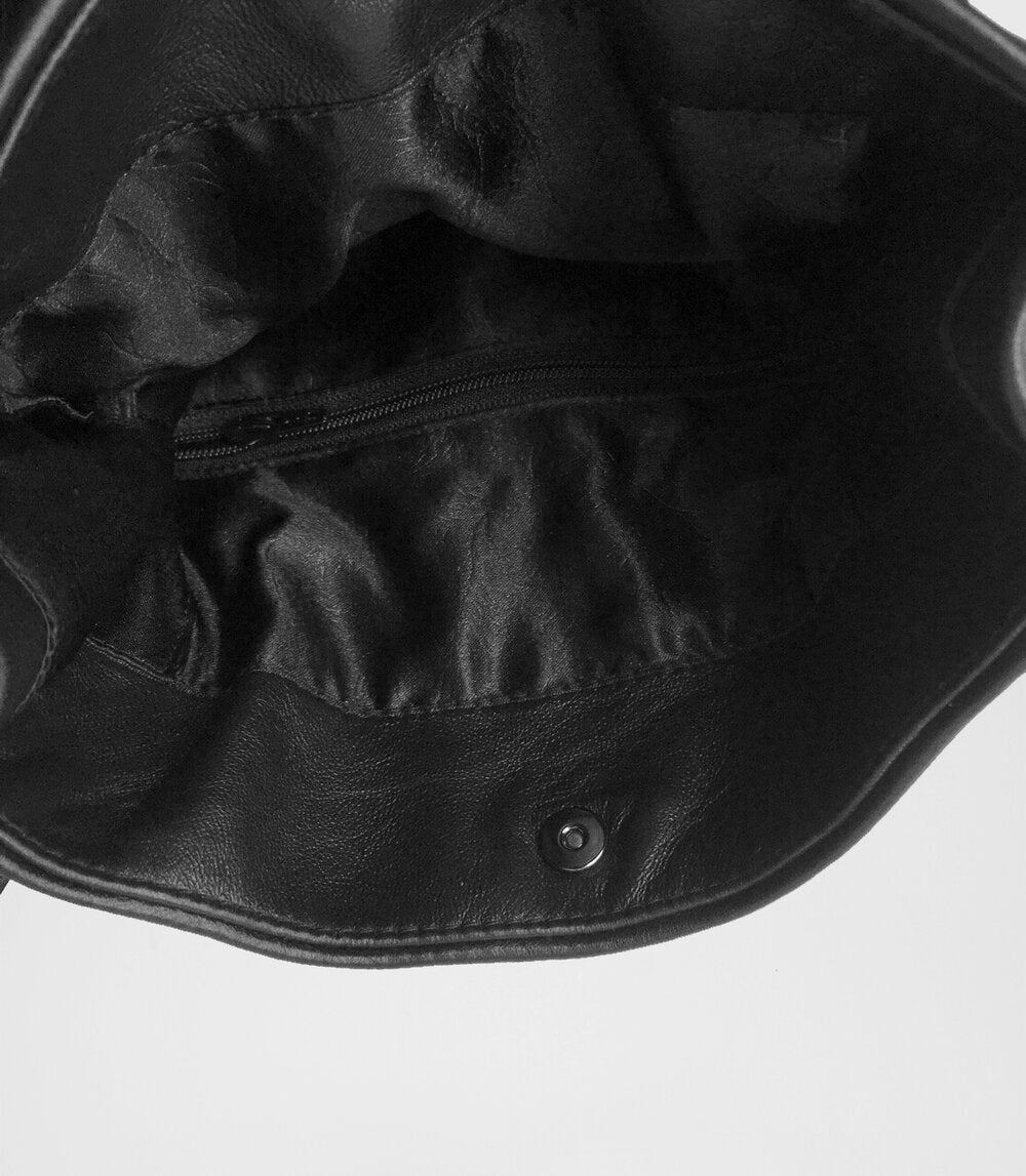 Folding Soft Leather Crossbody Bag